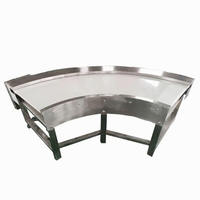 90 graden en 180 graden bocht PVC voedselveilige transportband, aanpasbare modulaire bochttransportband voor fruit en groenten