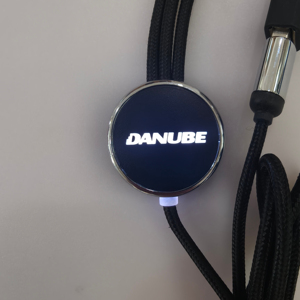 Porte-clés personnalisé avec logo, câble de charge USB 3 en 1, ports multifonctions, câble de charge 3 en 1, lumière LED lumineuse pour cadeau - Product Image 1