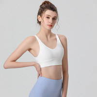 Soutien-gorge de sport personnalisé pour femme, léger, sans coutures, à maintien élevé, antichoc, à bretelles croisées au dos, push-up, pour yoga, fitness, course à pied, gym