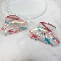 Pince à cheveux en acétate de cellulose motif grille arc-en-ciel, accessoire doux pour filles