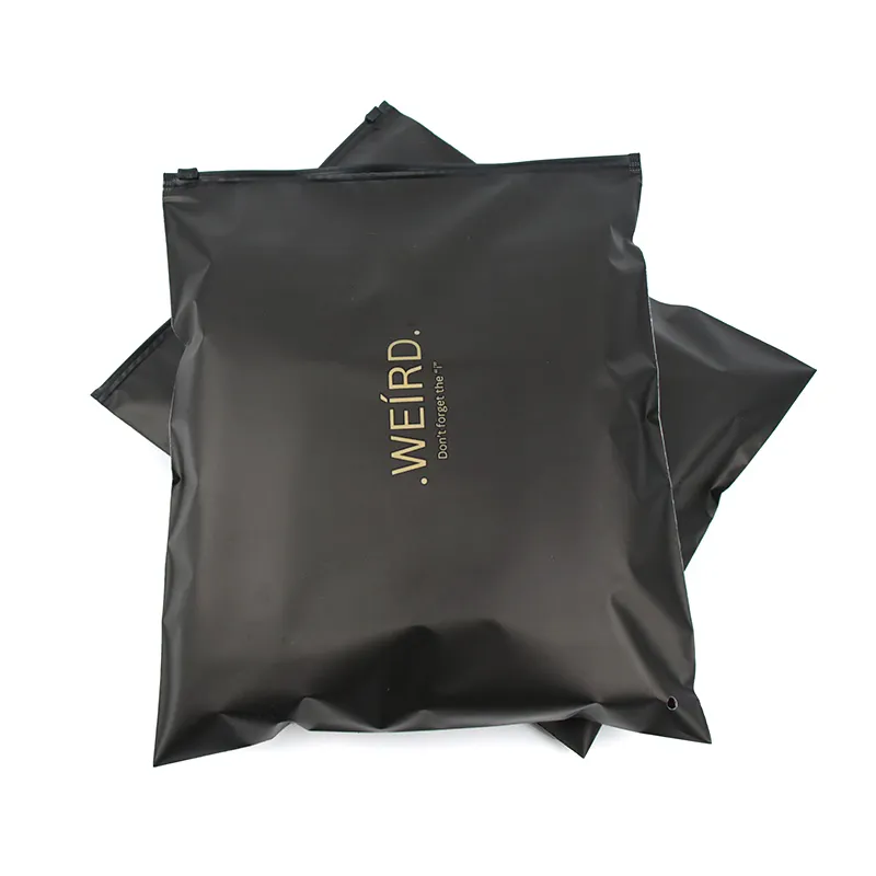 Wieder versch ließbare benutzer definierte Siegel Reiß verschluss Kunststoff verpackung Reiß verschluss Beutel Emballage Dessous Kleidung Unterwäsche T-Shirt Taschen Kunststoff schwarz