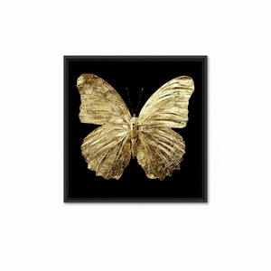 Golden Butterfly Canvas Print: Elegant Wall Art with Vibrant Design,<b>BLACK</b> <b>FRAMED</b> CANVAS - Product Image 2
