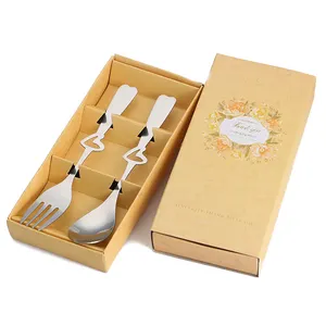 Kitchen Gadgets Mirror Polished Cute Romantic Lovers Nordic Steak Fork Spoon Stainless Steel Cutlery Set