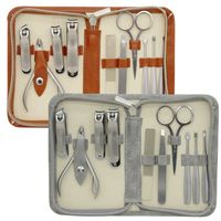 Kit d'outils de manucure et pédicure, coupe-ongles, fonctionne sur piles, emballage en cuir personnalisé, ensemble multifonction 6/8/10 pièces