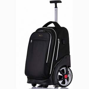 Free Sample Black Large Capacity Backpack Luggage Big <b>Wheel</b> Carry-<b>ons</b> Drag Trolley <b>Suitcase</b> With Feature Convenient - Product Image 3
