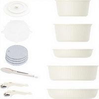 Nouvel arrivage : Batterie de cuisine 15 pièces en aluminium, antiadhésive, à rayures verticales, avec poignées amovibles, compatible gaz et induction, passe au lave-vaisselle