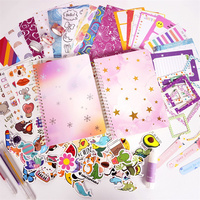 Set de Pegatinas para Diario Infantil, Set de Diario, Regalo de Cumpleaños para Adolescentes, Set de Papelería para Álbum de Recortes, 310x260x50mm
