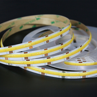 Tira de LED Súper Brillante de 608 LED, Atenuable, de Doble Color, DC24V, 10 mm de Ancho, COB Suave, CCT Ajustable, Blanco, con Control Remoto