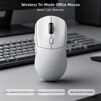 Ratón Inalámbrico Ergonómico con Cable, Bluetooth 2.4ghz, Ratón Óptico Inalámbrico con Receptor USB para PC, Portátil y Ordenador
