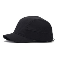 Nouvelle casquette de baseball transfrontalière en nylon à visière courte et 6 panneaux, séchage rapide, rétro, unisexe, protection solaire, pour grandes têtes, chapeau de soleil à calotte souple