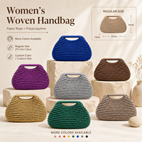 Tas Rajut Wanita Warna Metalik 2026, Tas Tangan Elegan Buatan Tangan, Tas Kertas, Tas Clutch, Tas Pesta