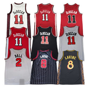 2024 Nuova Maglia da Basket Personalizzata Chicago Rossa e Bianca, Asciugatura Rapida, Mesh, Demar Derozan 11 <span class=keywords><strong>Lavine</strong></span> 8, Uniforme Cucita - Product Image 1