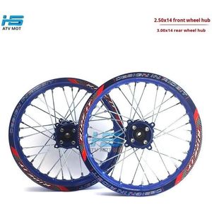 Jante de moto tout-terrain en alliage d'aluminium générique, moyeu CNC renforcé, 2.50X14 3.00X14, noir, frein à tambour 12MM - Product Image 1