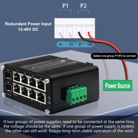 Grosir dikelola Switch 8 Port 10/100/1000M RJ45 + 2 Port 100/1000X SFP rel industri Mini Ethernet Switch 8 Port Gigabit