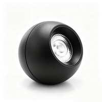 Fournisseur de solutions hôtelières, downlight en aluminium à montage en surface, angle réglable, forme globe, lampe LED à intensité variable