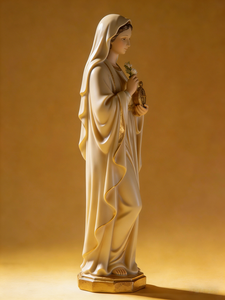 Estatua de la Virgen María Madre de Dios de 26 cm, Virgen María para Decoración del Hogar, Pintada a Mano, Santa María con Lirio, Material de Resina - Product Image 6