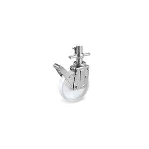 TELLURE ROTA - 689706 Polyamide 6 roues pleines, support pivotant avec tige pour échafaudage mobile-largeur de roue 50mm, ø 200 mm ( - Product Image 1