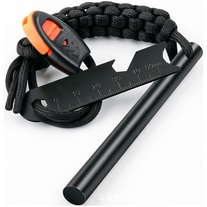 Outdoor <b>Survival</b> Paracord <b>Bracelet</b> With Fire Starter And Whistle 7-Core Nylon Multi-Color 10 In Length Durable Tool - Product Image 5
