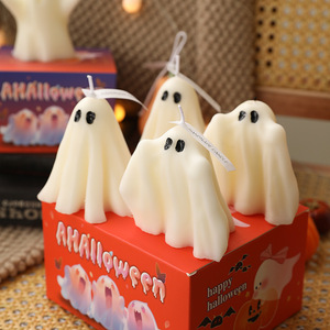Vela Aromática de Cera de Soya Hecha a Mano con Aroma a Fantasma de Halloween, Mecha Única, Forma Irregular, Lavanda, para Decoración del Hogar y Fiestas - Product Image 6