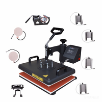 Presse à Chaud Manuelle 5-en-1 pour T-shirts, Tasses, Casquettes, Assiettes - Machine de Sublimation Multifonctionnelle pour Transfert Thermique