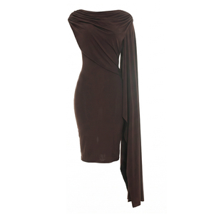 Viviblook Q26DS066 Vestido de Fiesta para Mujer, Nuevo Modelo de Verano, Color Sólido, Casual, Sin Mangas, Cuello Irregular, Corte Ajustado - Product Image 5