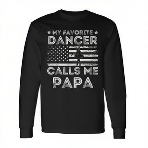 Mi bailarina favorita me llama Papá, camiseta de manga larga para el Día del Padre, con diseño de ballet y danza - Product Image 2