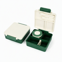Boîte à lunch pour enfants, boîte bento à 4 compartiments, 501-800 ml, étanche, pour l'école, logo personnalisé