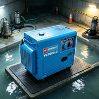 Générateur diesel silencieux 7 kW 230 V Yuchai YC7GFS-3 à châssis ouvert, type insonorisé et résistant aux intempéries pour toutes les saisons