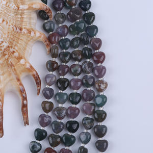 Perles en pierre naturelle en forme de cœur de pêche de 18 cm, styles variés, accessoires de bijoux DIY, environ 10 mm de diamètre - Product Image 5