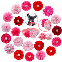 Huisdierbenodigdheden Prinsessen-stijl Valentijnsdag Roze Romantische Schattige Hond Kat Halsband Bloem Pailletten Hart Decoraties Polyester Bruiloft
