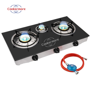 Ba Máy Tính Để Bàn Gas Hob Mịn Bề Mặt Thủy Tinh Dễ Dàng Sử Dụng Thiết Bị Nhà Bếp Cho Nhà Nấu Ăn Pin Điện Powered Bảng Gas Hob - Product Image 4