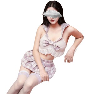 Ensemble de lingerie et de jeu de rôle JK pour fille grande taille de 200 livres, jupe mini uniforme scolaire, mignon et adorable - Product Image 4