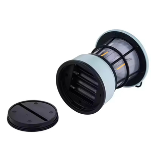 Lanterne de camping LED portable avec poignée noire et corps bleu clair, étanche IP65 pour utilisation en extérieur - Product Image 4