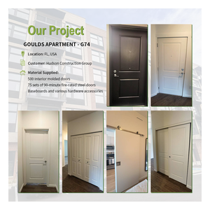 USA Lager Vorgefertigte Wabenkern-Hohlkern-Innentür aus Holz im Shaker-Stil mit Weißem Grundierungslack - Product Image 5