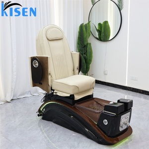 Fauteuil de pédicure multifonctionnel KISEN pour salon de beauté, base en bois, spa pour les pieds, fauteuil de manucure et pédicure, fauteuil pour les pieds - Product Image 5