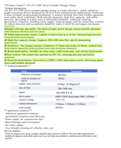 Las bombas de pistón de tres cilindros son equipos de transporte de grado industrial para la industria de la construcción con una tasa de flujo de 240 L/min. - Product Image 3