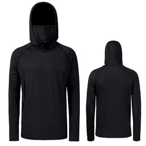 Hoodie de pêche en polyester à séchage rapide UPF 50, chemise de pêche à capuche, protection solaire UV, impression par sublimation, performance imperméable - Product Image 3