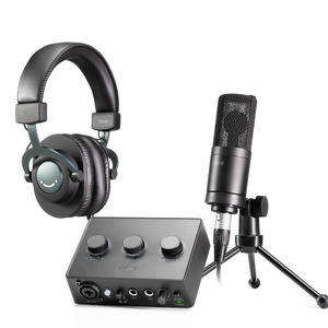 <span class=keywords><strong>Fifine</strong></span> เครื่องผสมเสียงชุดการ์ดเสียงพ็อดคาสท์แบบมีสาย XLR ไมโครโฟนคอนเดนเซอร์ชุดบันทึกเสียงสำหรับร้องเพลงในสตูดิโอ - Product Image 1