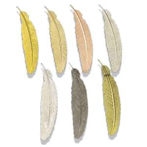 Marcapáginas de Pluma Metálica Retro, Marcapáginas de Estilo Étnico, Hermosos Colgantes de Pluma Hechos a Mano, Regalos para Estudiantes - Product Image 1