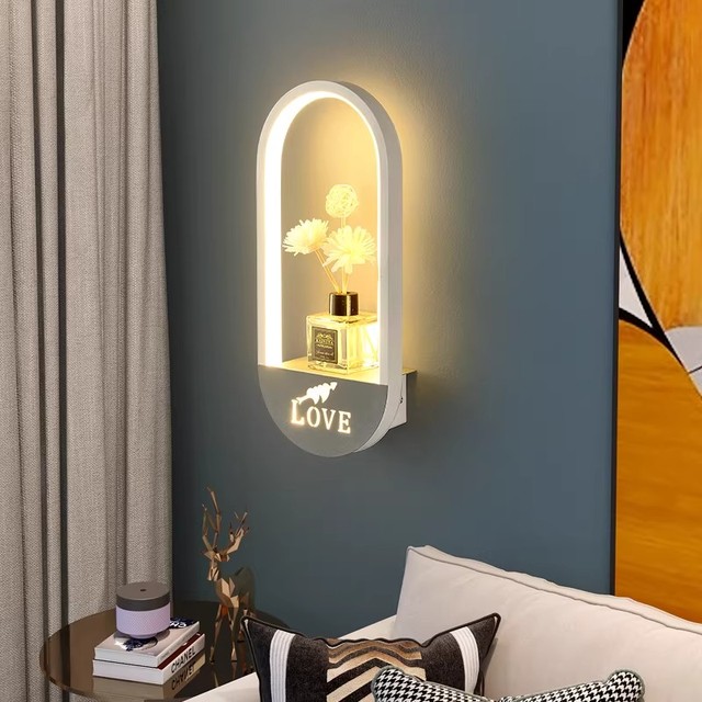 Modern Indoor Iron Wall Light Farmhouse Style LED Wall Sconce for Living Room or Bedroom