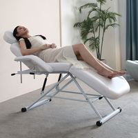 Table de massage pliable portable à 3 sections, lit professionnel pour tatouage et extensions de cils, canapé multifonctionnel pour soins du visage et spa pour salon de beauté