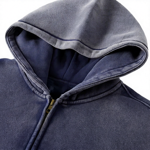 Sudadera con Capucha de Invierno para Hombre, de Alta Calidad, Forro Polar Grueso, Teñido Liso, con Cierre, Poliéster/Algodón, 250g, Transpirable, Corte Regular, para Gimnasio - Product Image 1