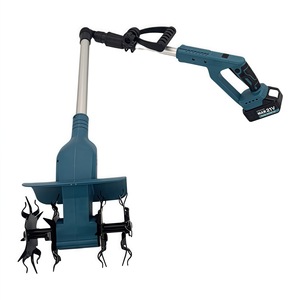 Cultivateur rotatif électrique portatif sans balais à affichage numérique, batterie au lithium, pour travaux agricoles, petite houe de terrassement bleue/noire - Product Image 3