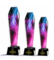 Trofeo de Cristal Transparente Ecológico al por Mayor, Estilo Pirámide, Personalizado con Impresión por Sublimación para Premios y Regalos Empresariales
