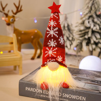LED-beleuchteter, gestrickter Weihnachtsmann-Waldgnom, sitzende, gesichtslose Gnom-Puppe, Plüsch-Ornament, Weihnachtstisch-Dekoration, Weihnachtsgeschenke für die Heimdekoration