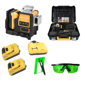 Niveau laser vert sans fil 4D à 12 lignes, auto-nivelant, précision 2,5 mm, portée 30 mètres, avec 1 ou 2 batteries, direct usine, pour bricolage - Product Image 1