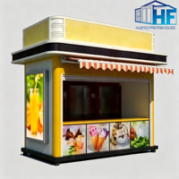 Maison conteneur rectangulaire modulaire préfabriquée personnalisée en structure acier respirante et moderne pour café et restaurant petit-déjeuner