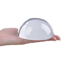 Hémisphère en verre de cristal de décoration de presse-papiers clair haute définition cadeau portable rond