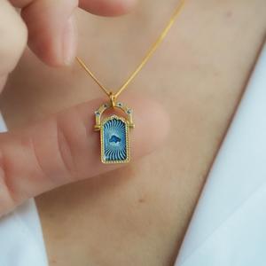 Alta calidad de acero inoxidable libre de deslustre 18K chapado en oro <span class=keywords><strong>Tarot</strong></span> colorido <span class=keywords><strong>amor</strong></span> Lucky Guardian colgante collar para el día de la madre - Product Image 4
