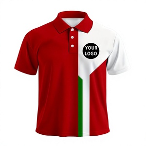 Men's Red White Green for Shirt Short Sleeve Digital Printed Logo Front Breathable Casual Knitted Polyester/Cotton 180g - Product Image 2